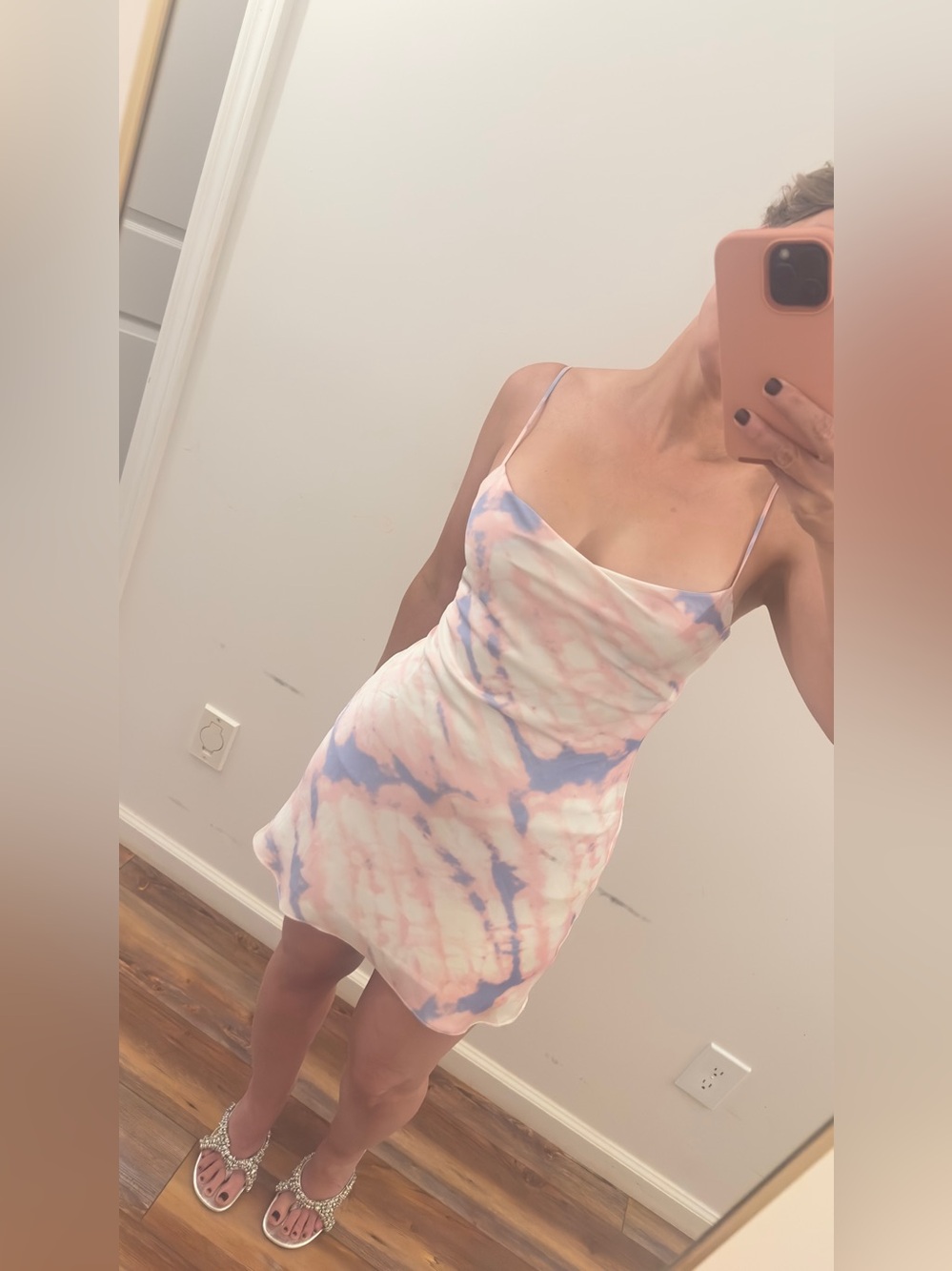 Tie-Dye Slip Dress - Pink & Purple Small